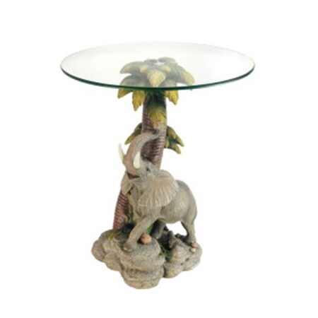 Ore Furniture Ore Furniture K-0728 Glass Top Elephant End Table; 24 in. K-0728
